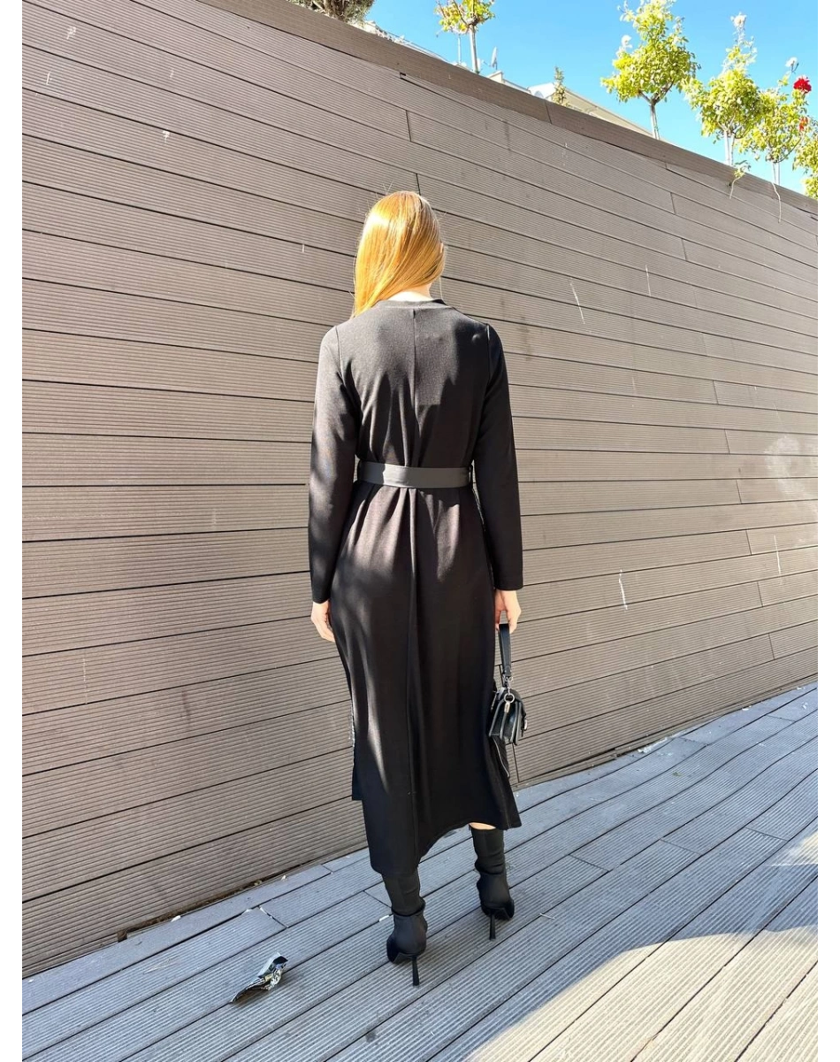 Misswhence 36814 Siyah Desenli Elbise