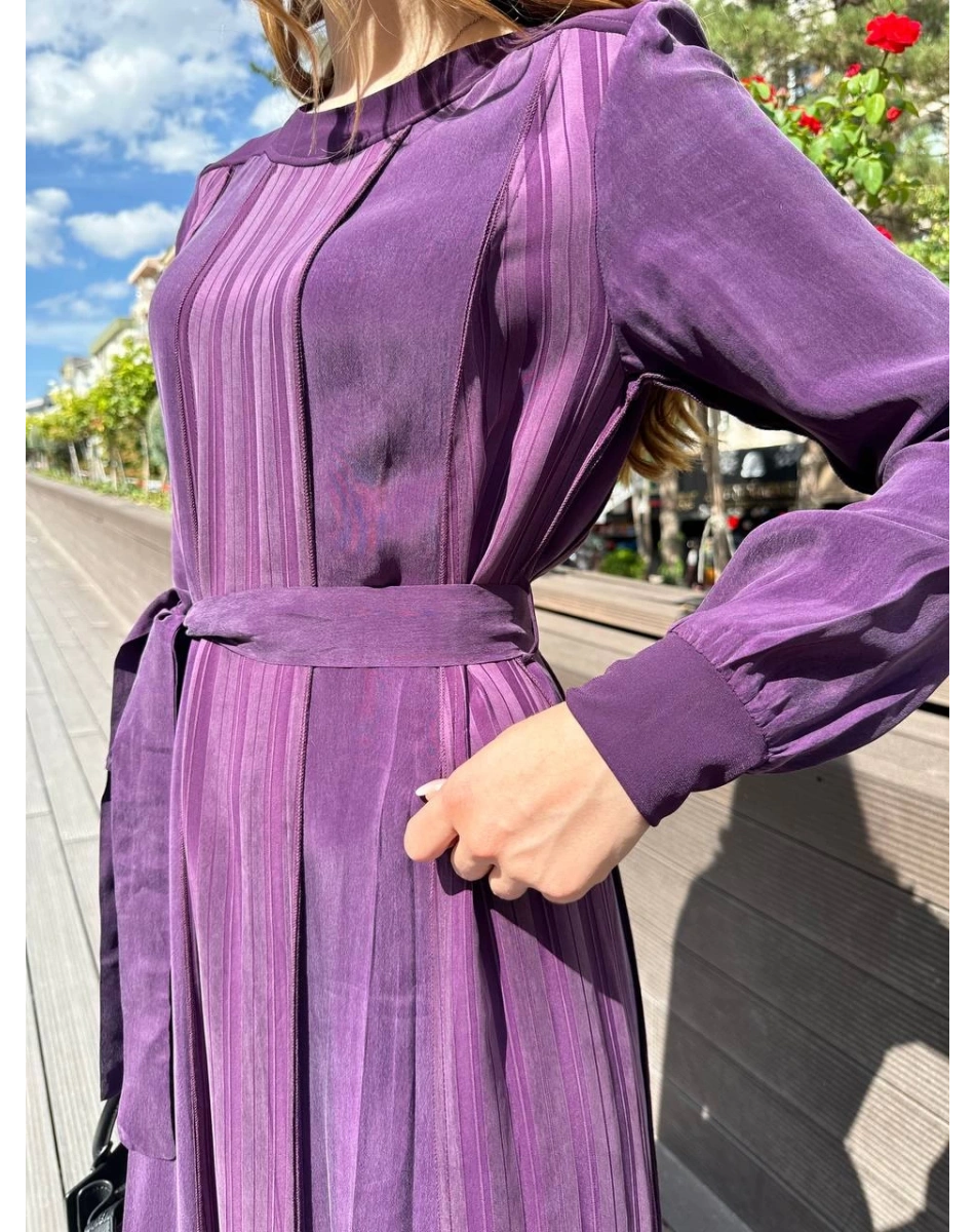 Misswhence 36820 Mürdüm İpek Elbise