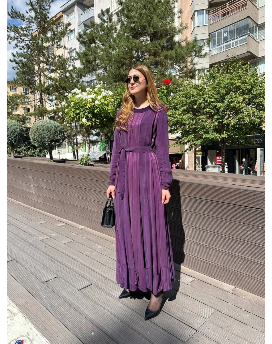 Misswhence 36820 Mürdüm İpek Elbise