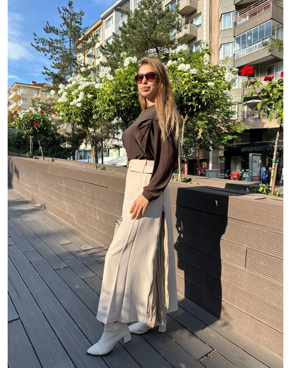 Misswhence 36904 Taş Fermuar Detaylı Etek