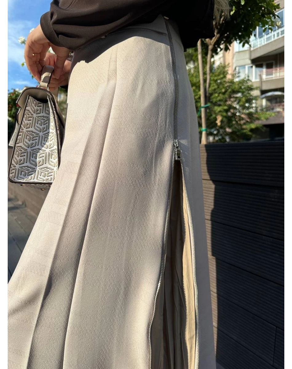 Misswhence 36904 Taş Fermuar Detaylı Etek