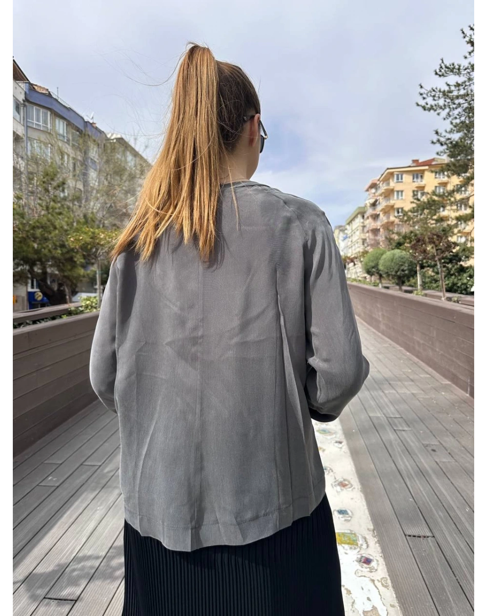 Misswhence 37004 Gri İpek Tunik