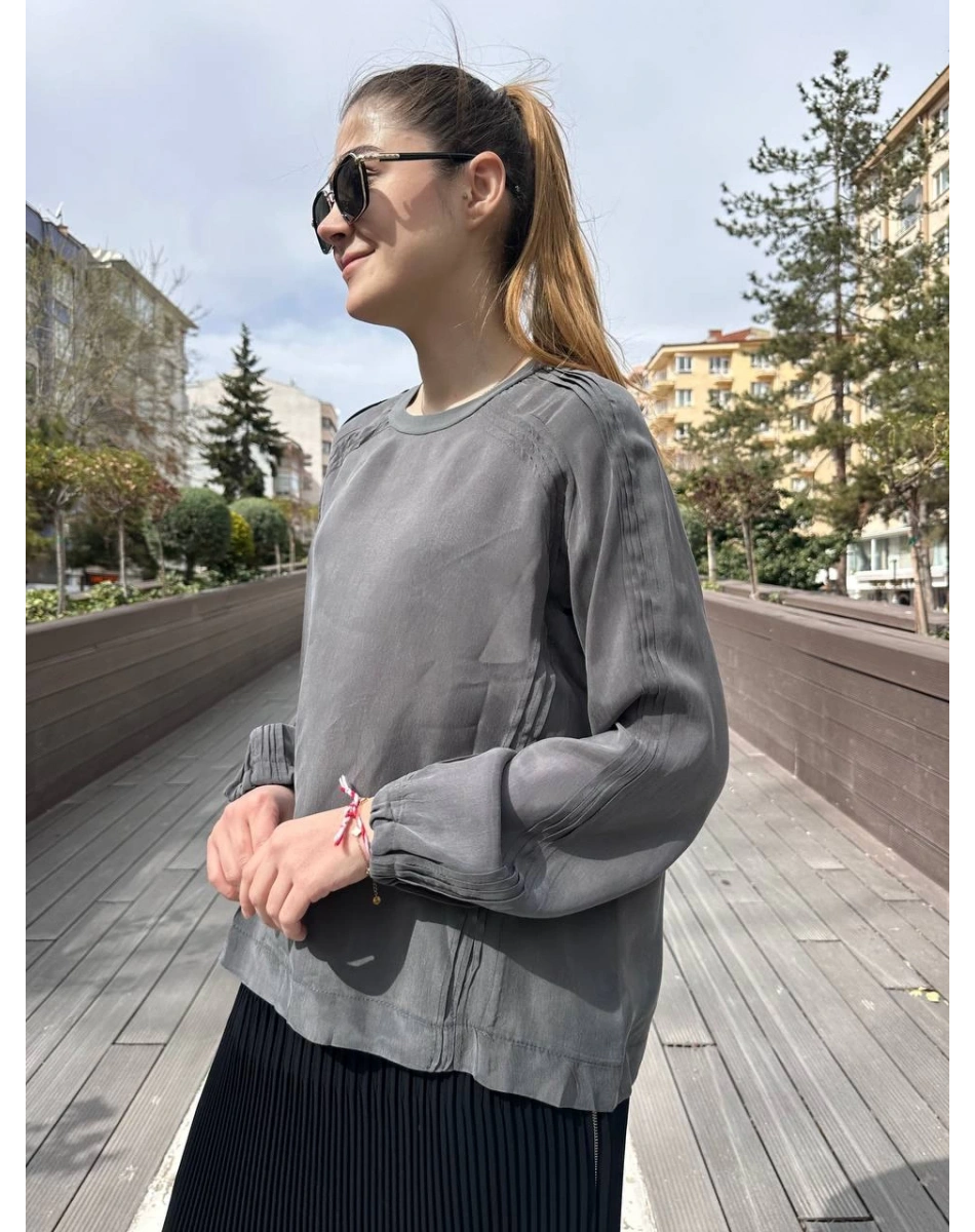 Misswhence 37004 Gri İpek Tunik