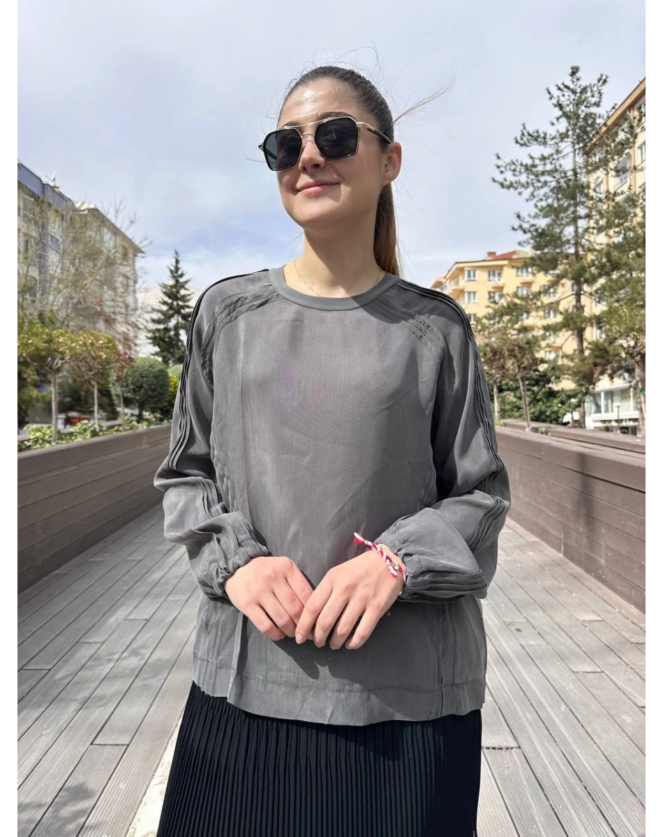 Misswhence 37004 Gri İpek Tunik