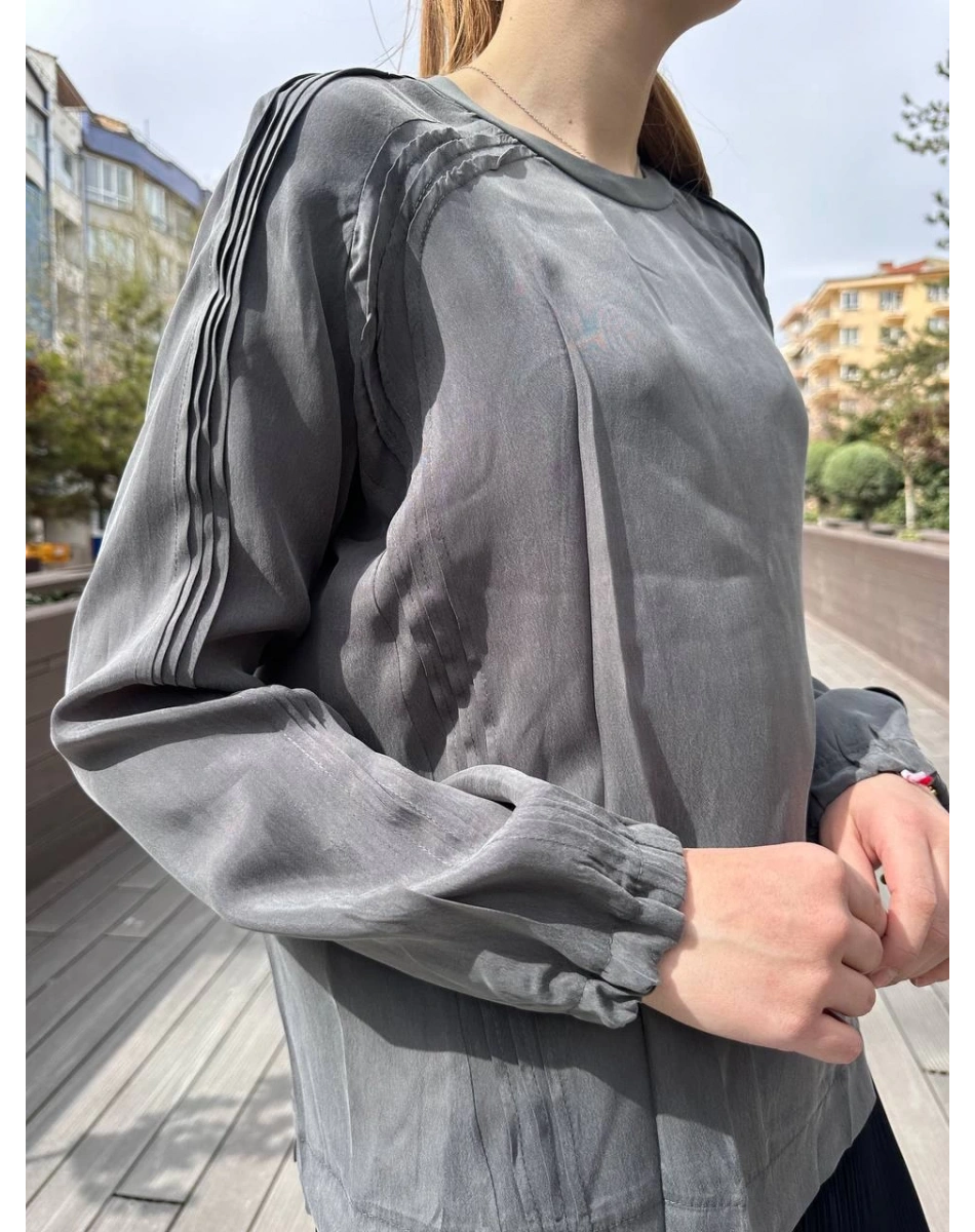 Misswhence 37004 Gri İpek Tunik