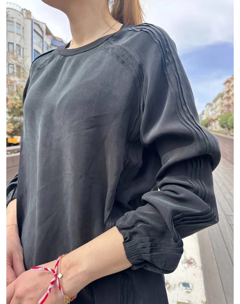 Misswhence 37004 Siyah İpek Tunik