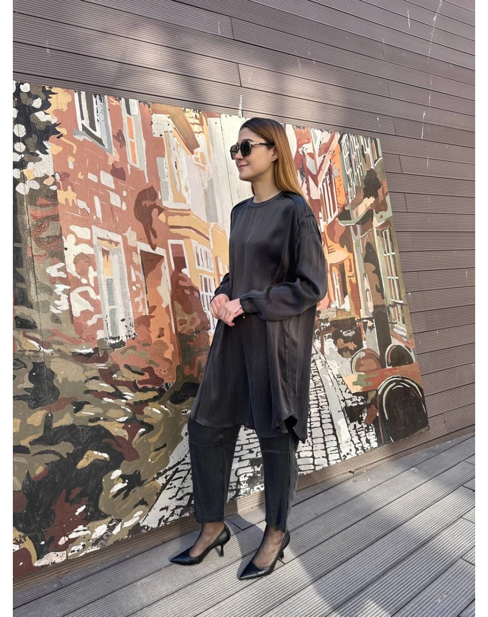 Misswhence 37017 Antrasit Pantolonlu Takım