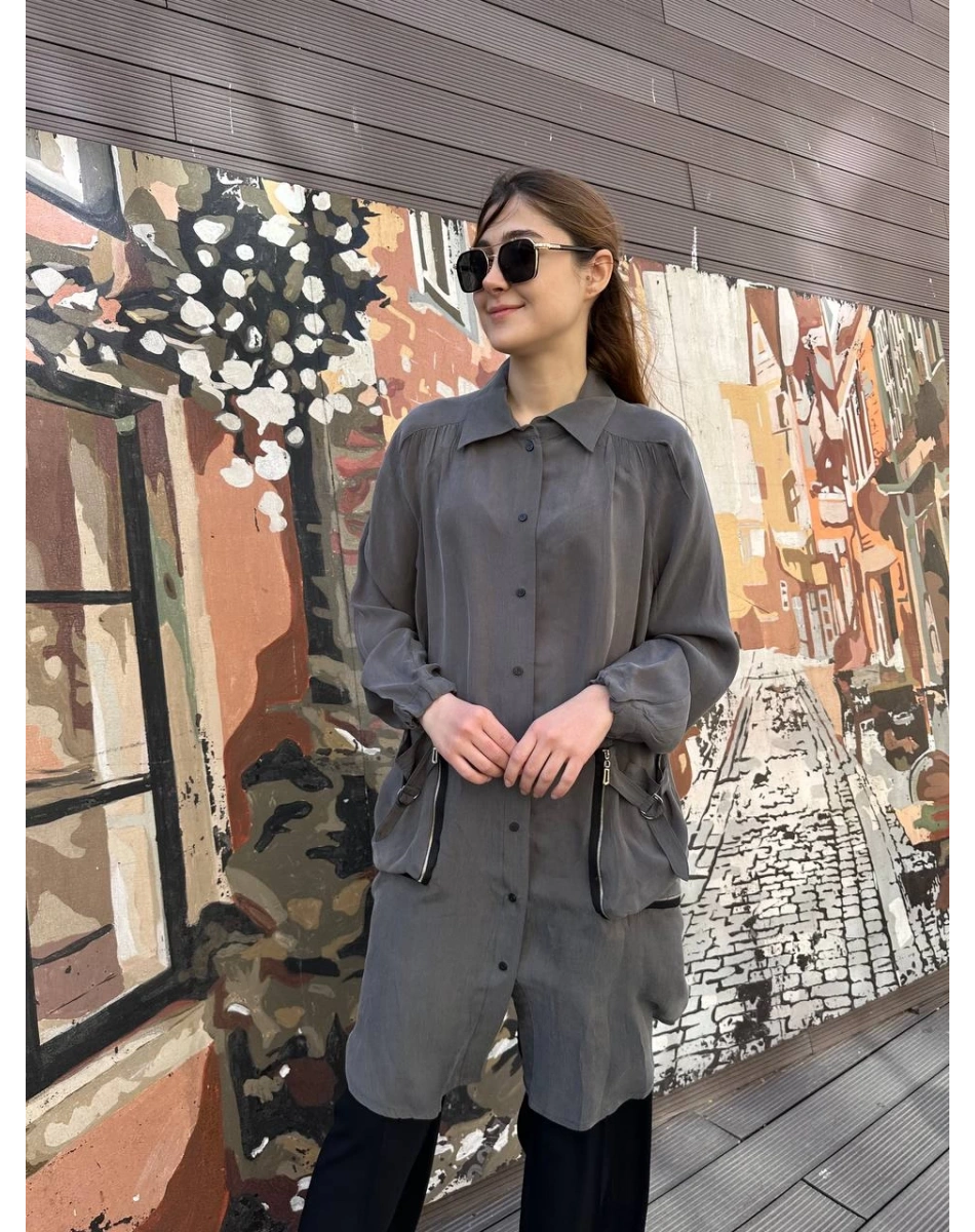 Misswhence 37302 Gri Gömlek