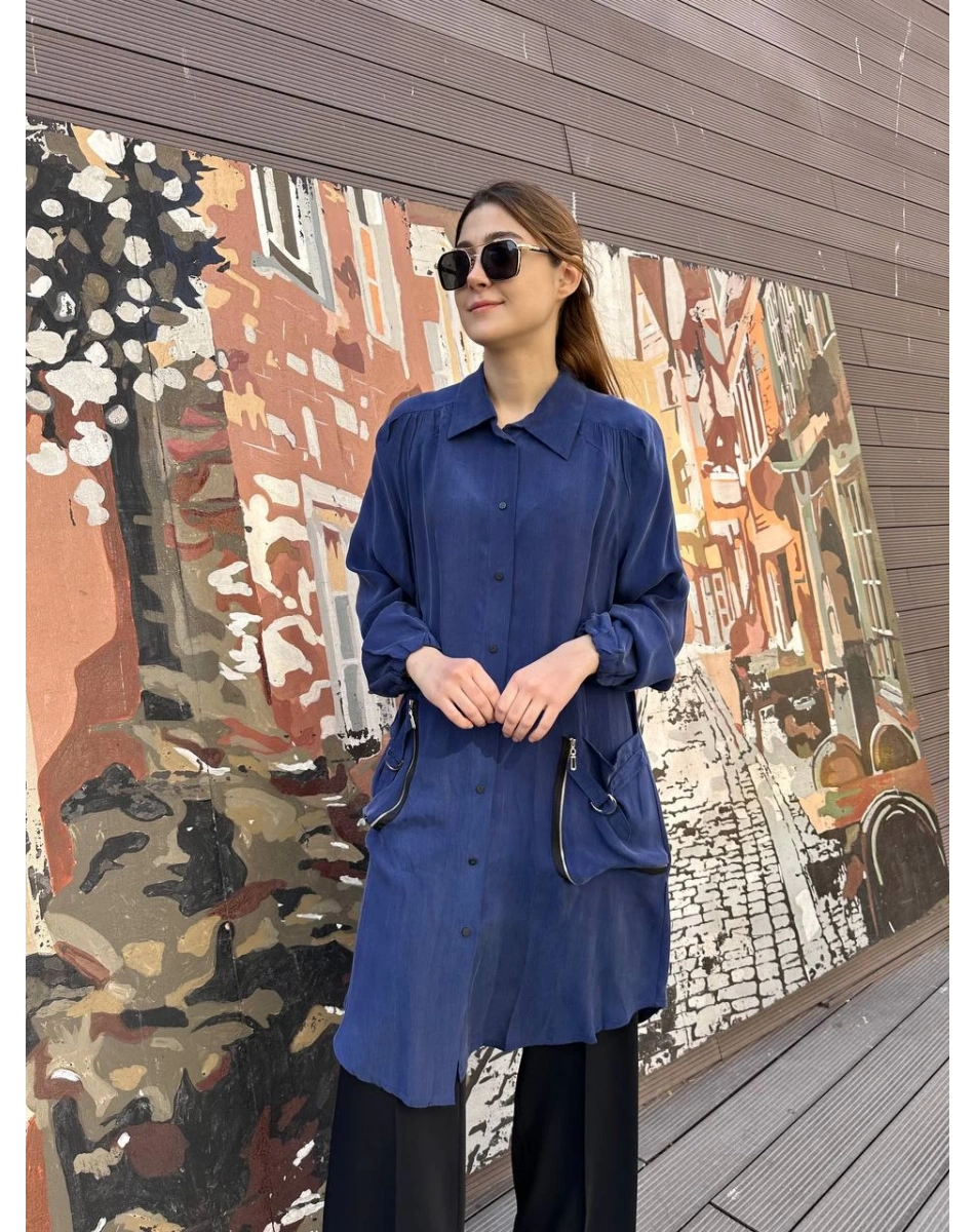 Misswhence 37302 İndigo Gömlek