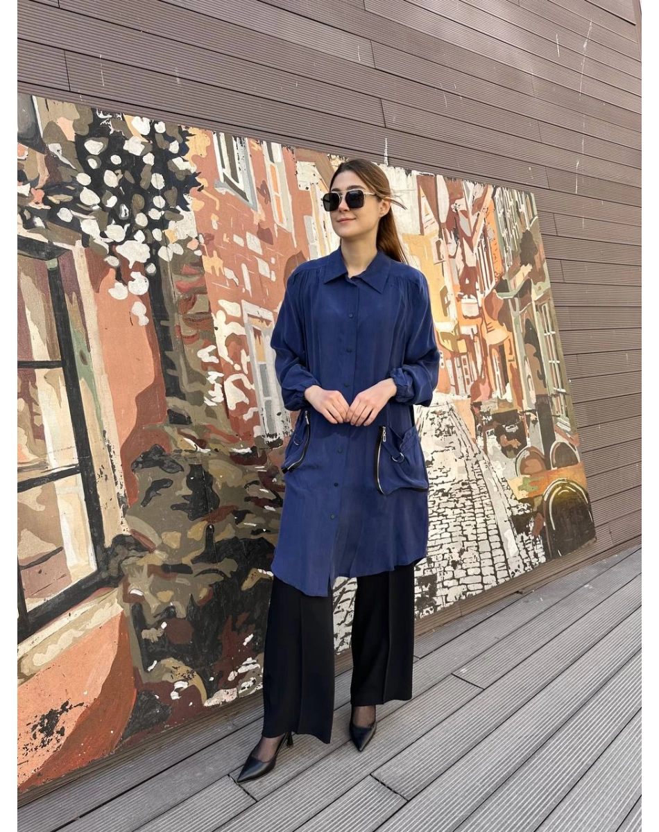 Misswhence 37302 İndigo Gömlek