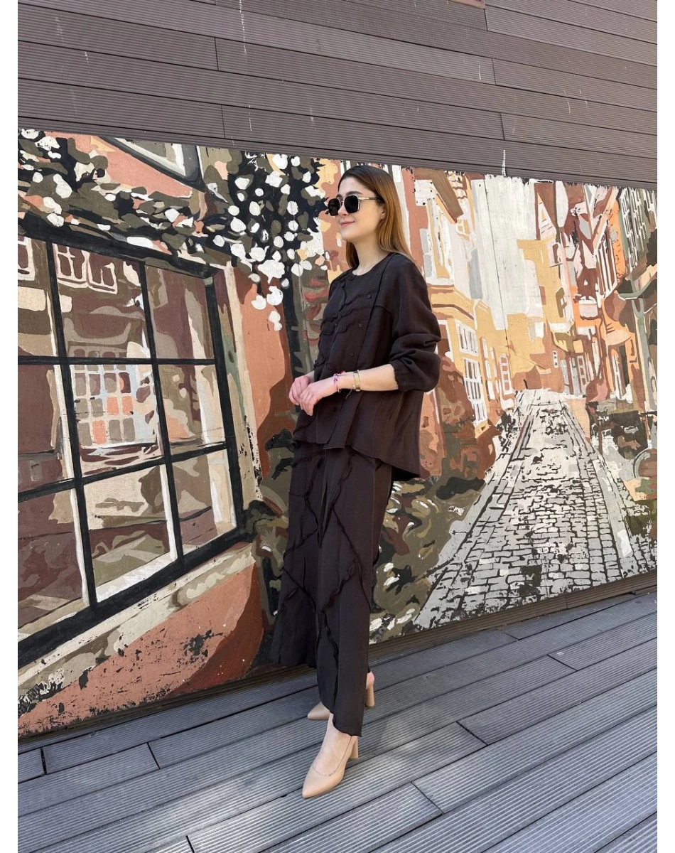 Misswhence 37305 Kahverengi Etekli Takım