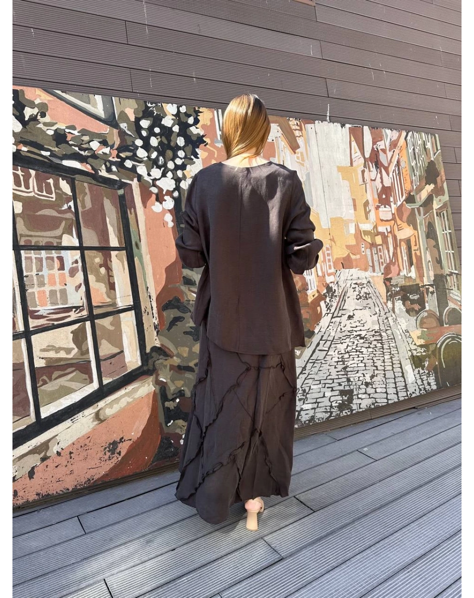 Misswhence 37305 Kahverengi Etekli Takım