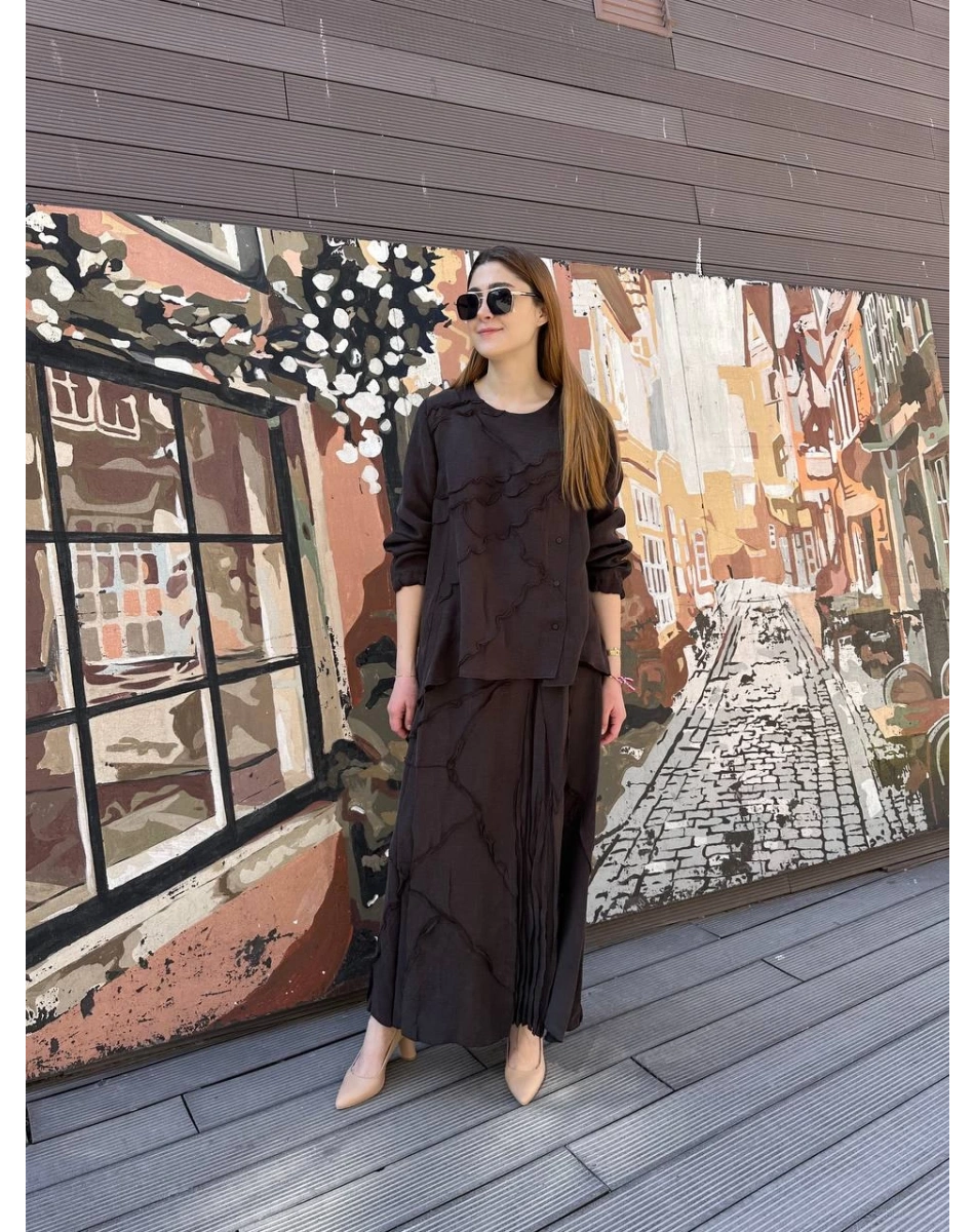 Misswhence 37305 Kahverengi Etekli Takım