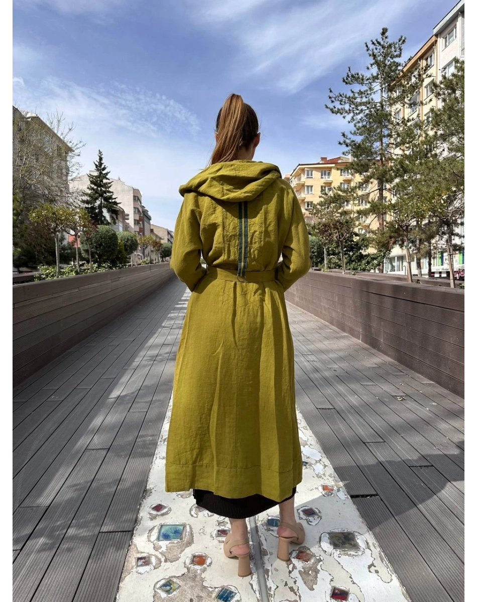 Misswhence 37401 Yeşil Keten Kap