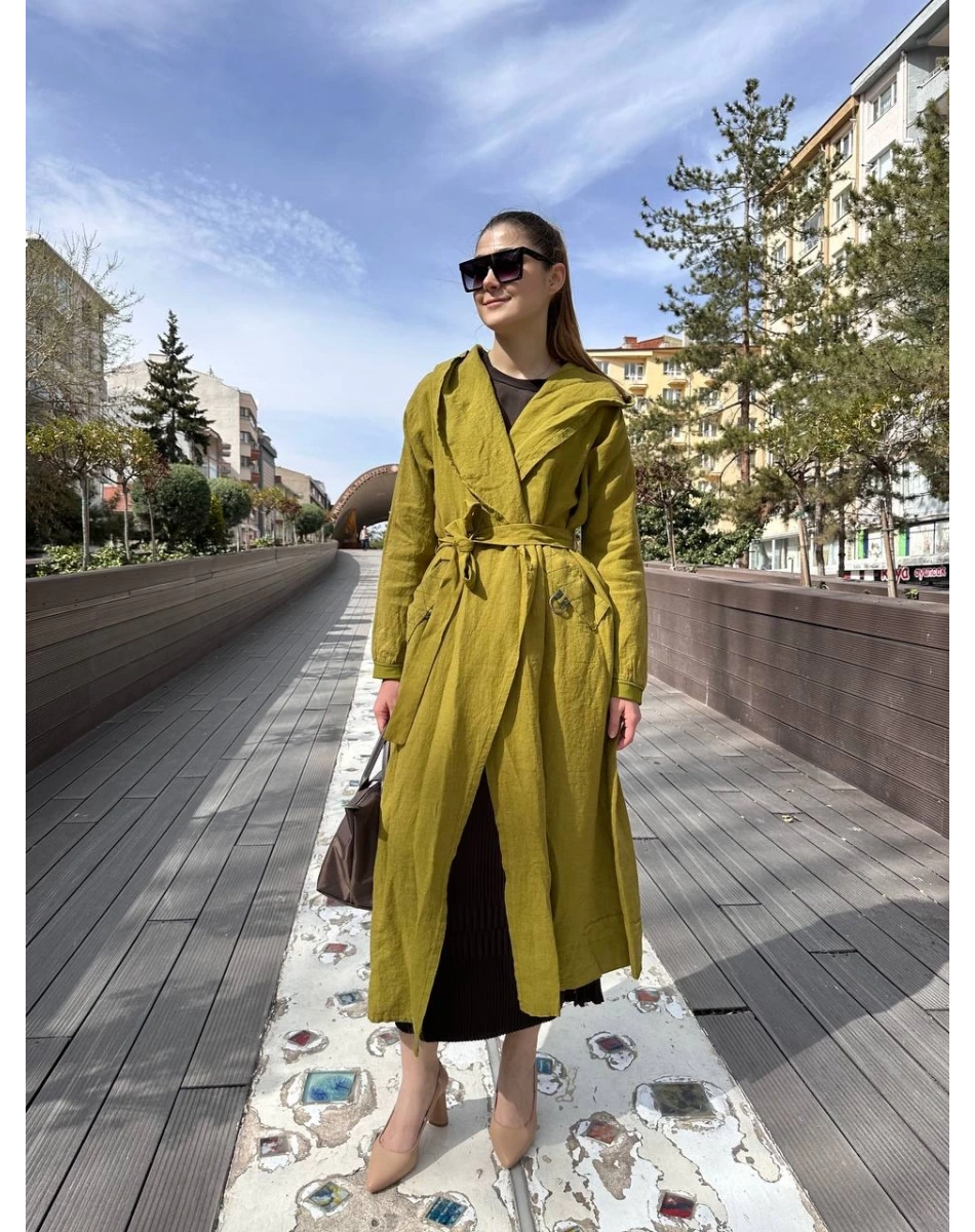 Misswhence 37401 Yeşil Keten Kap