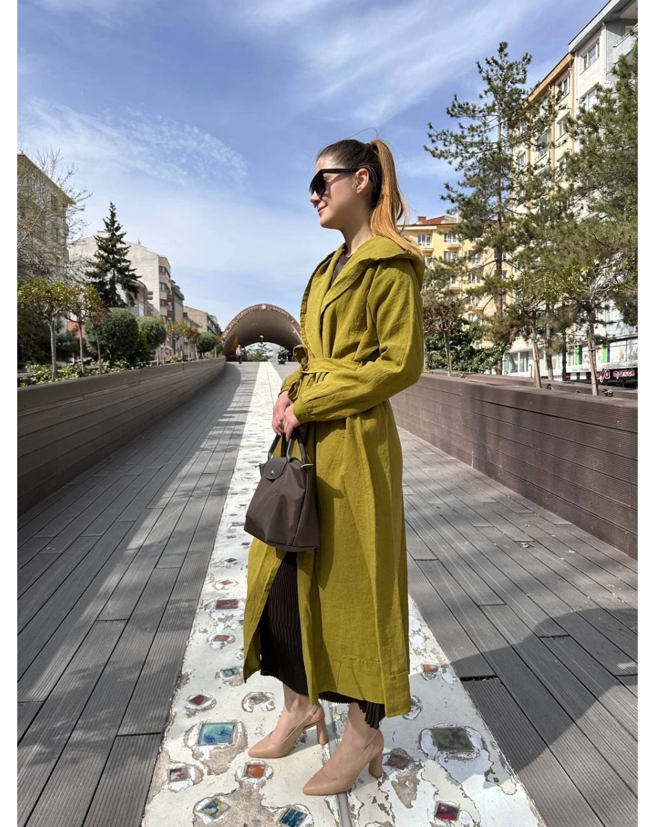 Misswhence 37401 Yeşil Keten Kap