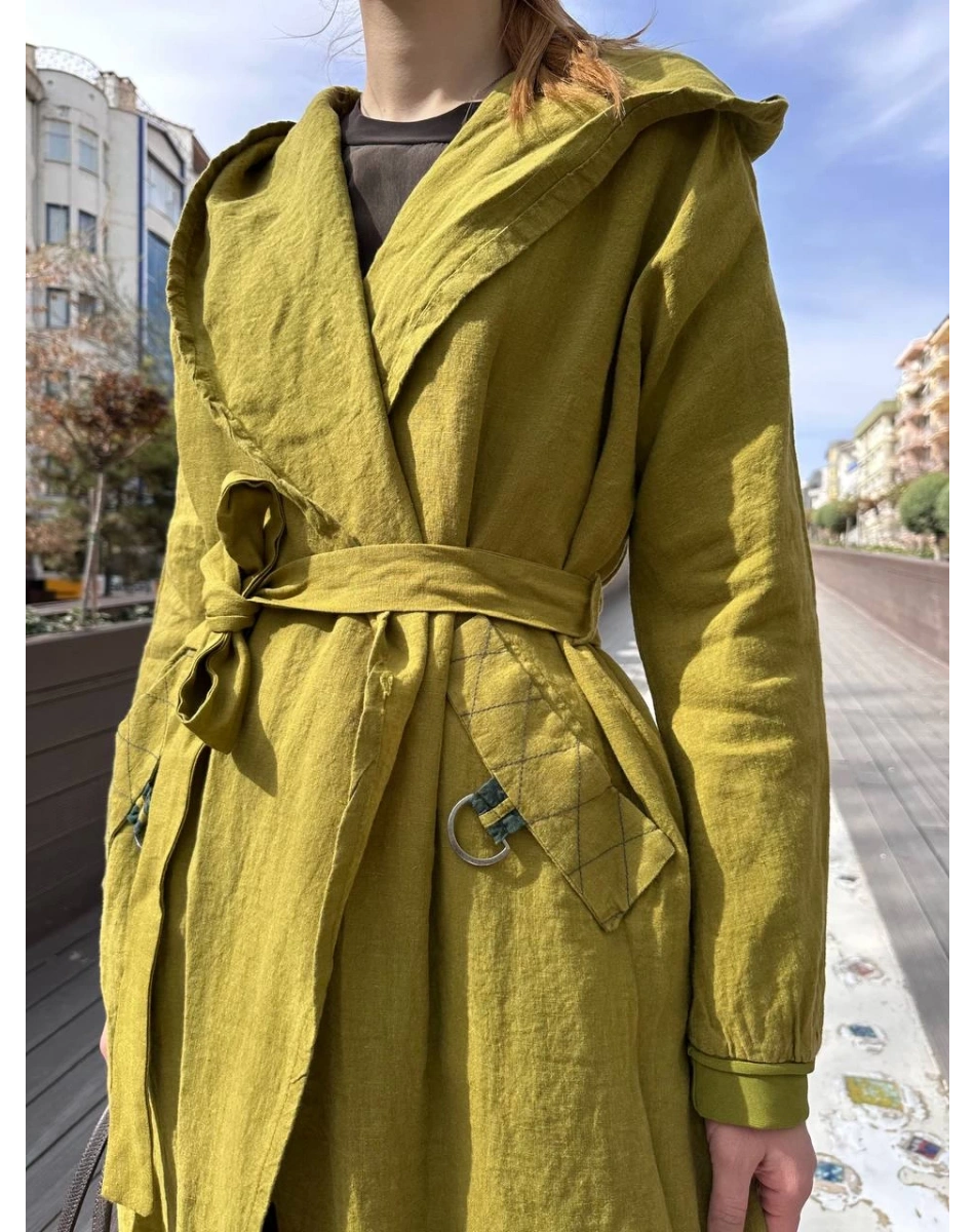 Misswhence 37401 Yeşil Keten Kap