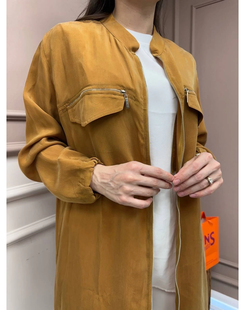 Misswhence 37402 Hardal Fermuarlı Ara Boy Kap