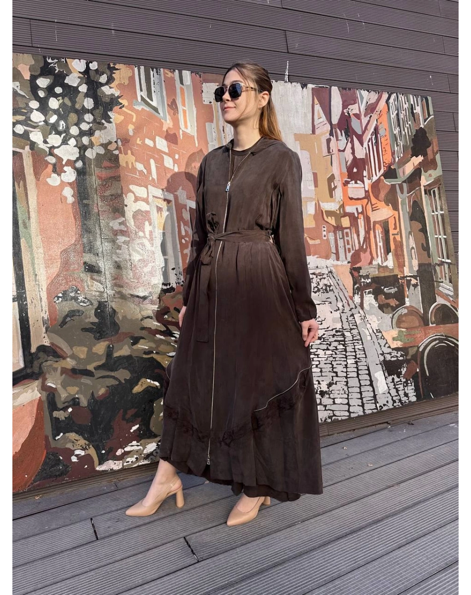 Misswhence 37500 Kahverengi İpek Kap