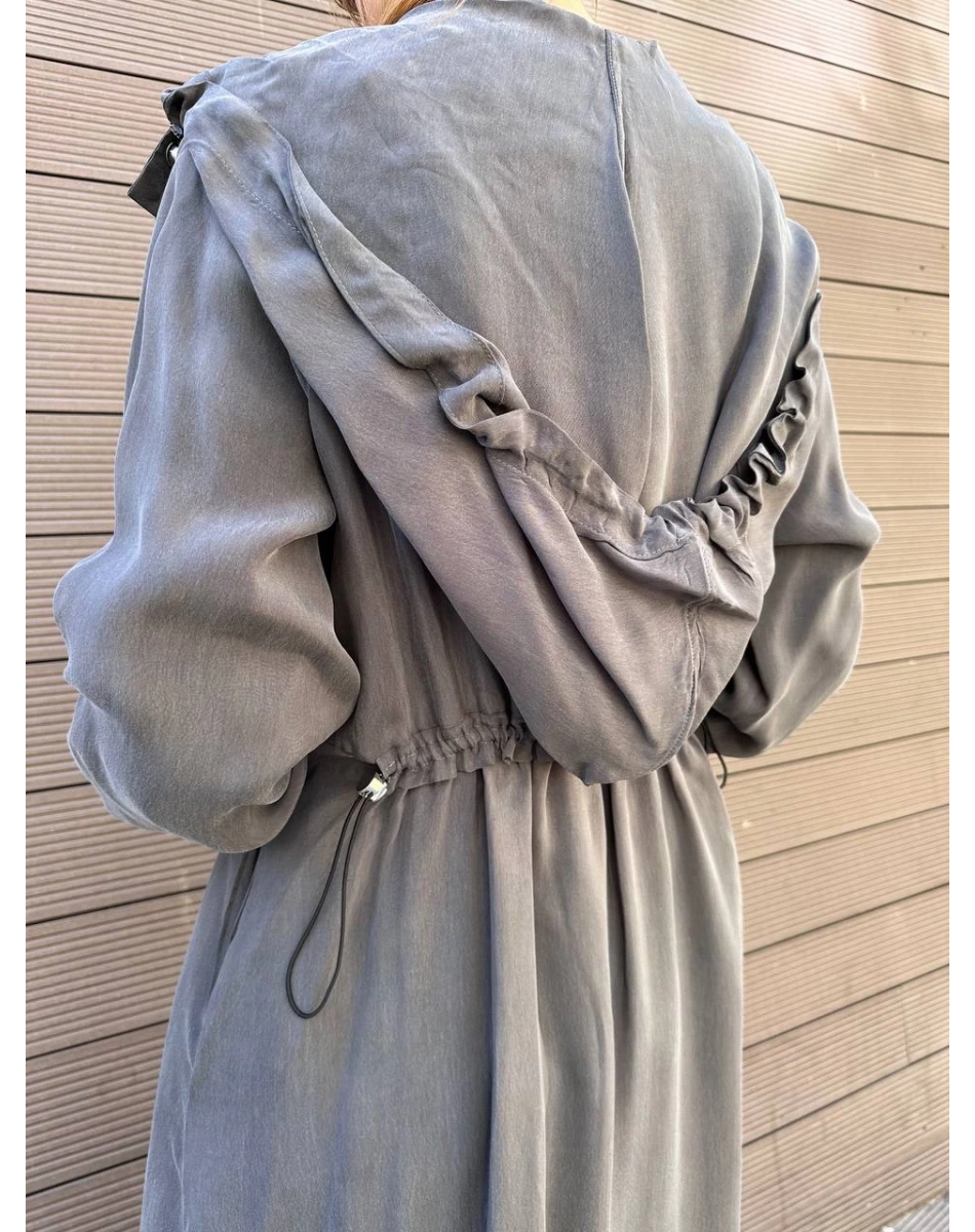 Misswhence 37504 Gri Büzgü Detaylı Kap