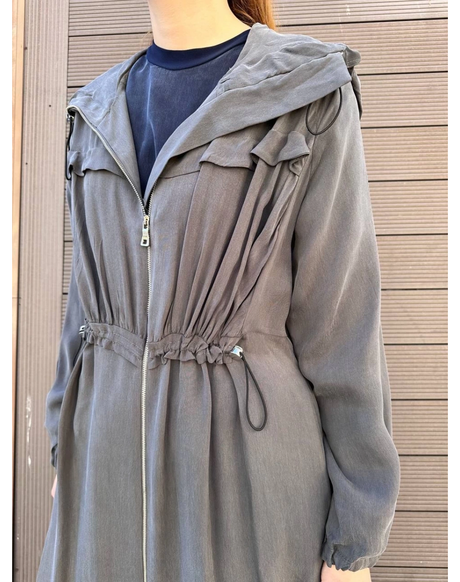 Misswhence 37504 Gri Büzgü Detaylı Kap