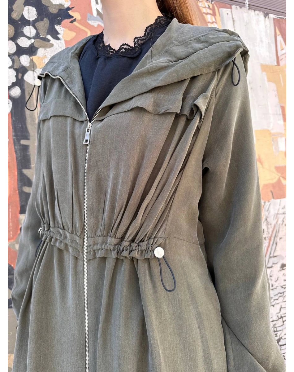 Misswhence 37504 Haki Büzgü Detaylı Kap