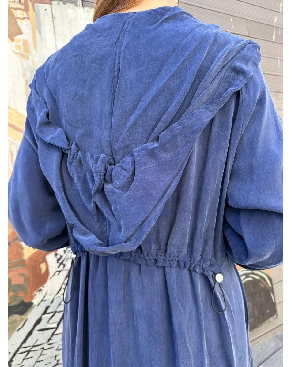 Misswhence 37504 İndigo Büzgü Detaylı Kap