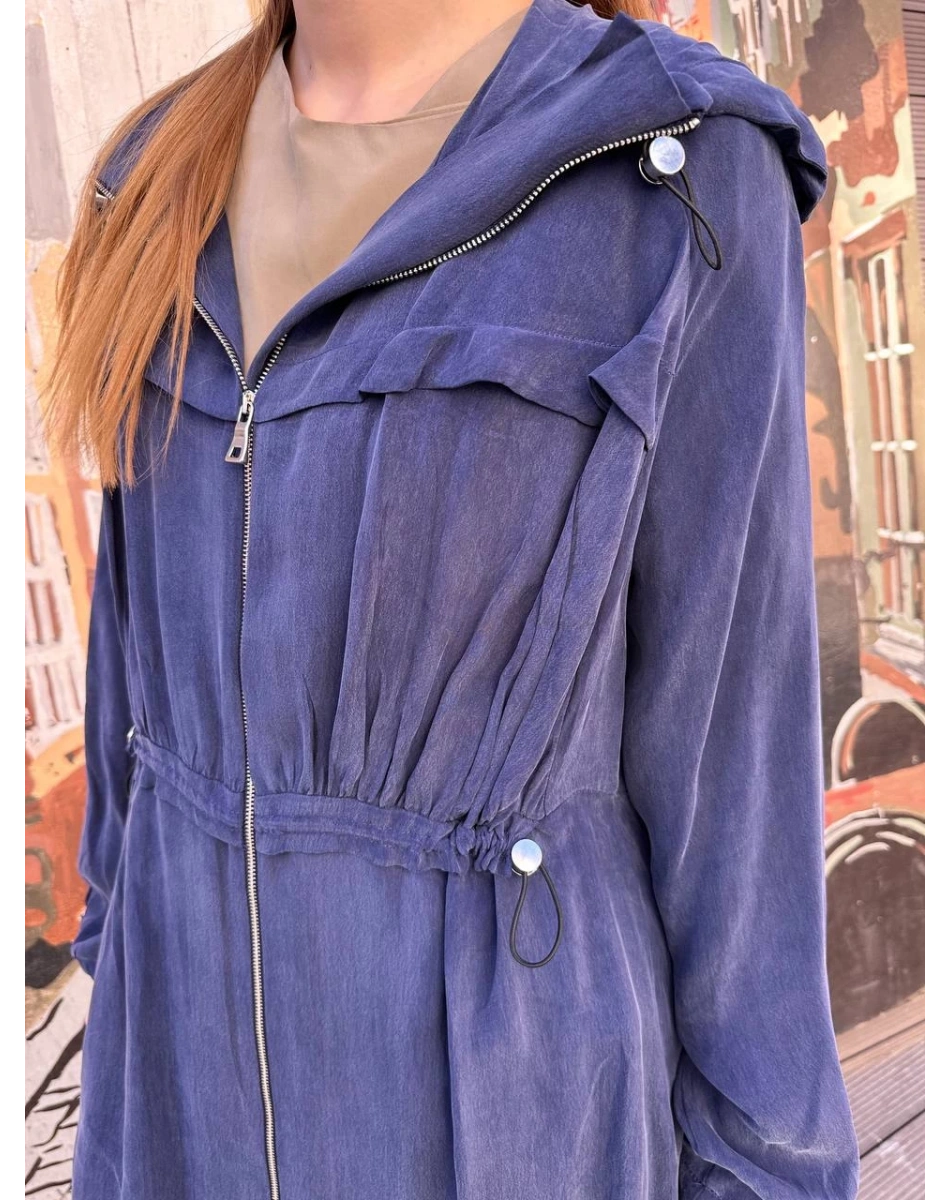 Misswhence 37504 İndigo Büzgü Detaylı Kap