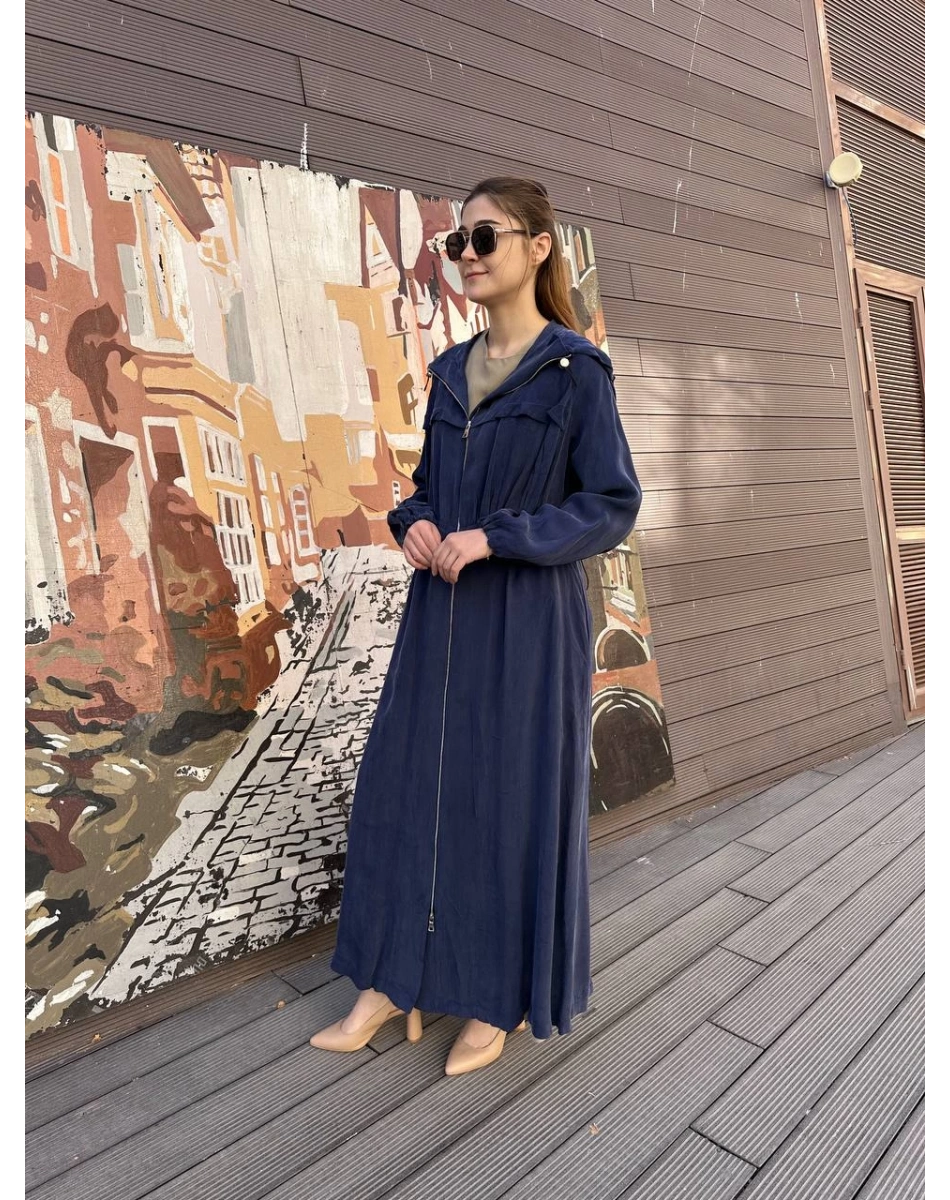 Misswhence 37504 İndigo Büzgü Detaylı Kap