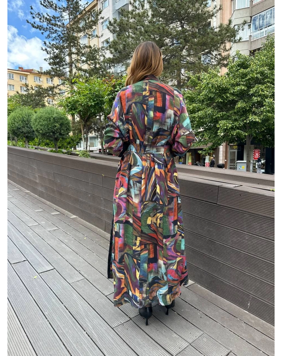 Misswhence 37510 Orijinal Desenli Düğme Detaylı Kap