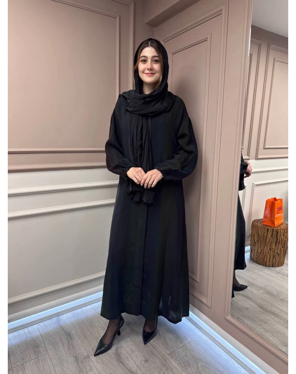 Misswhence 37514 Siyah Desenli Şal Detaylı Kap