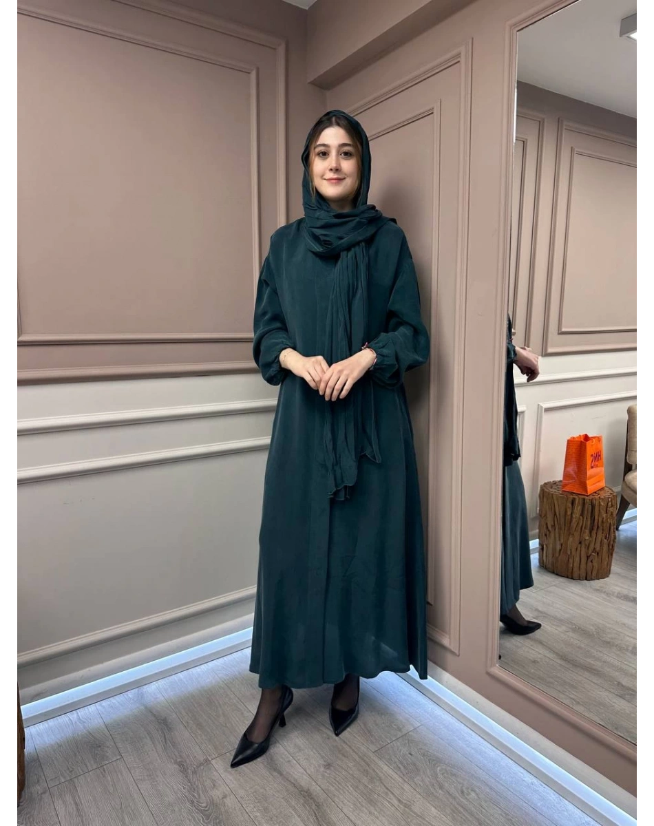 Misswhence 37514 Yeşil Şal Detaylı Kap