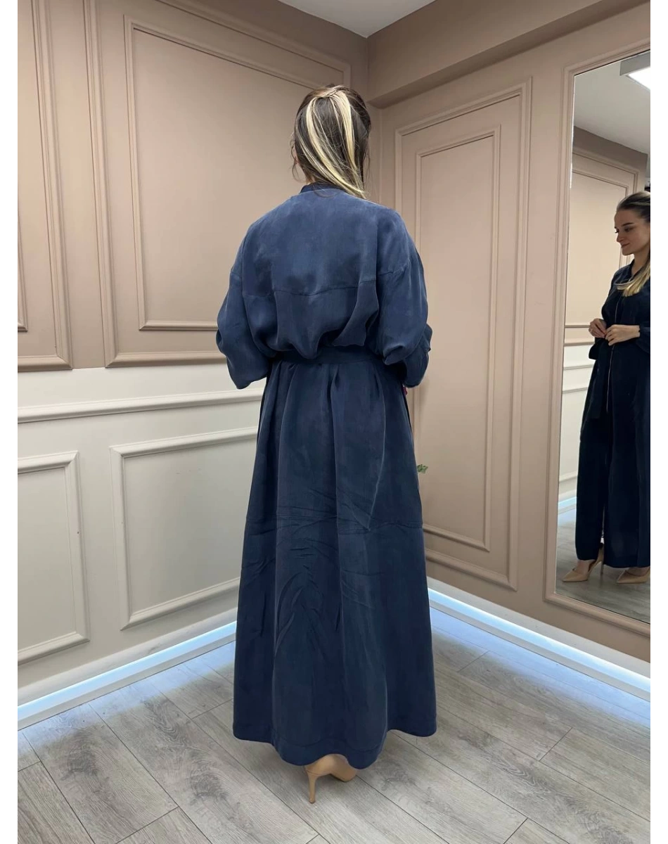 Misswhence 37520 Lacivert Önü Fermuarlı Kap