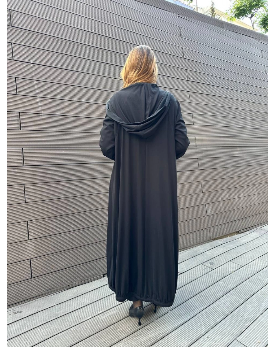 Misswhence 37525 Siyah Omuz Detaylı Penye Kap