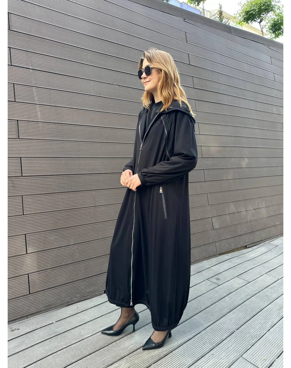 Misswhence 37525 Siyah Omuz Detaylı Penye Kap