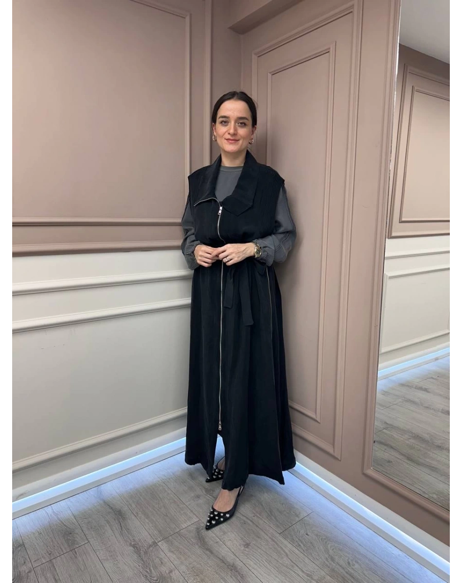 Misswhence 37702 Siyah İpek Yelek