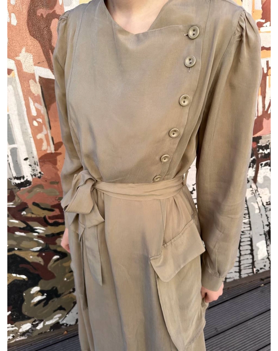 Misswhence 37805 Taş Düğme Detaylı Elbise