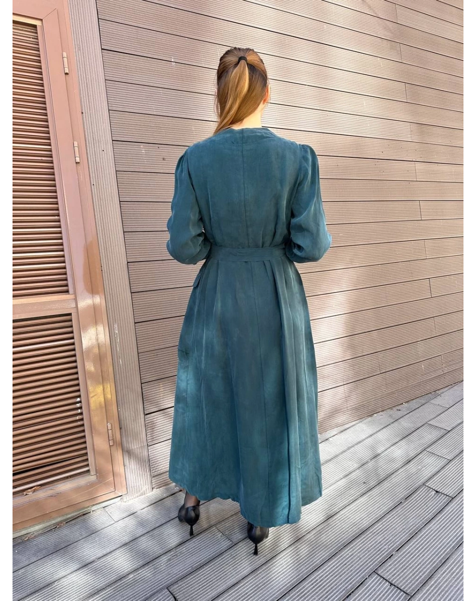 Misswhence 37805 Zümrüt Düğme Detaylı Elbise