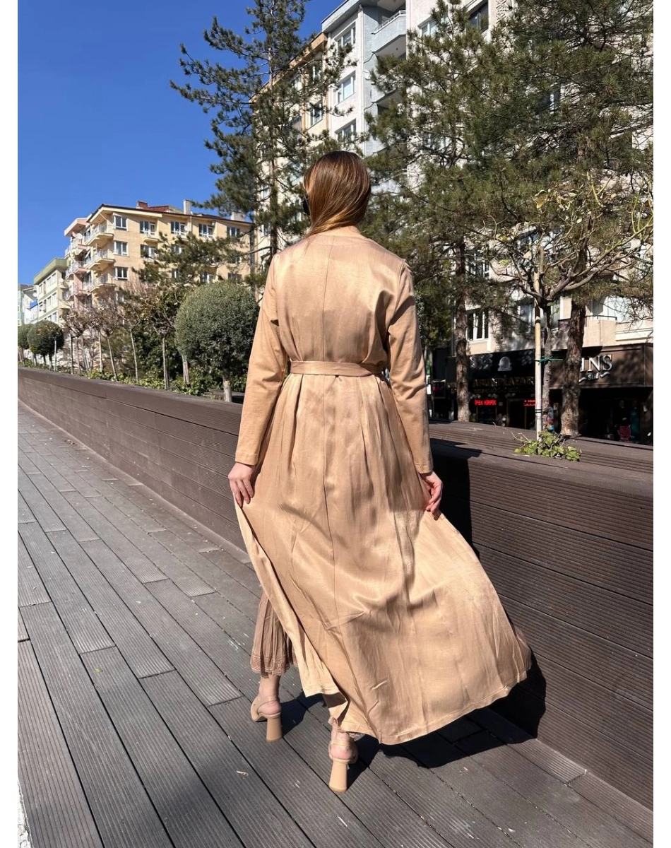 Misswhence 37806 Camel İkili Elbise