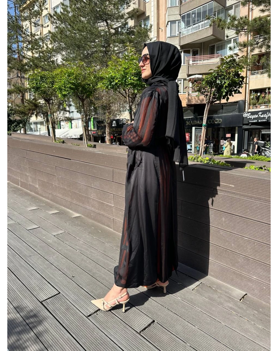 Misswhence 37812 Siyah Şifon İkili Elbise