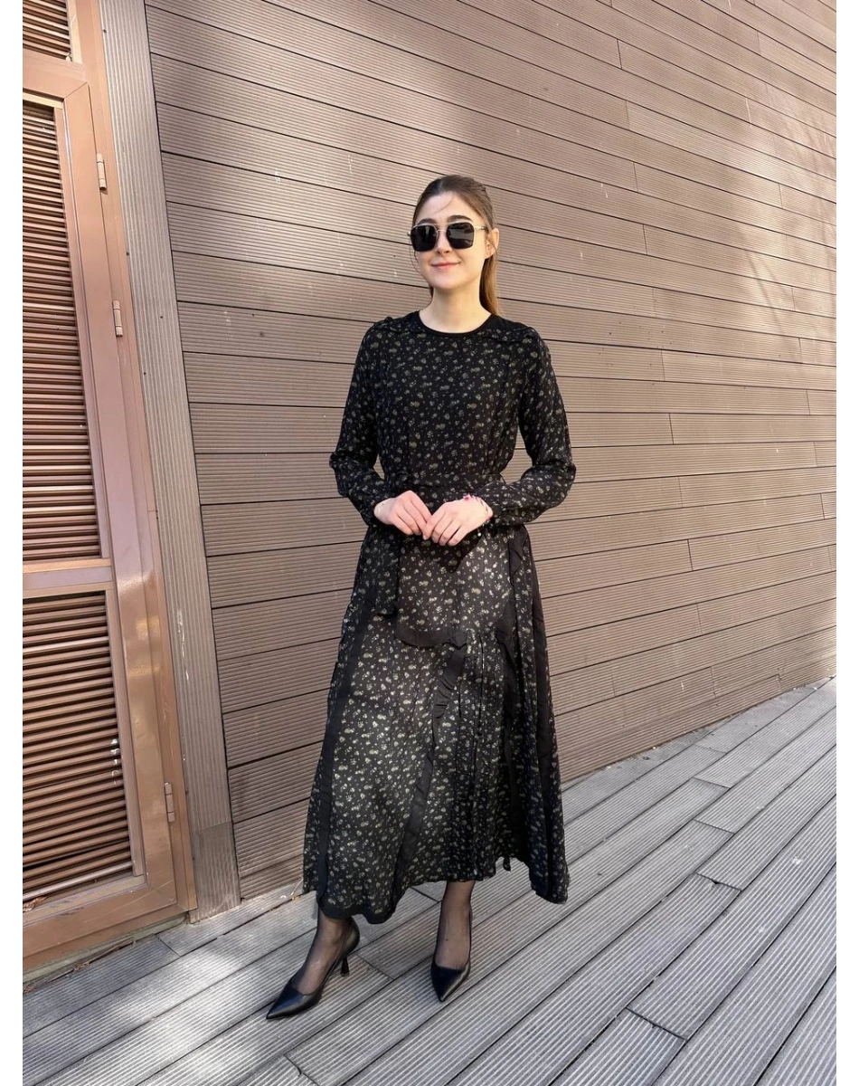 Misswhence 37813 Siyah İpek Elbise