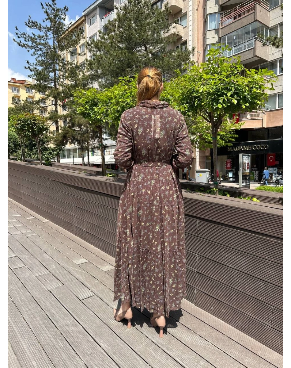 Misswhence 37815 Vizon İkili Şifon Elbise