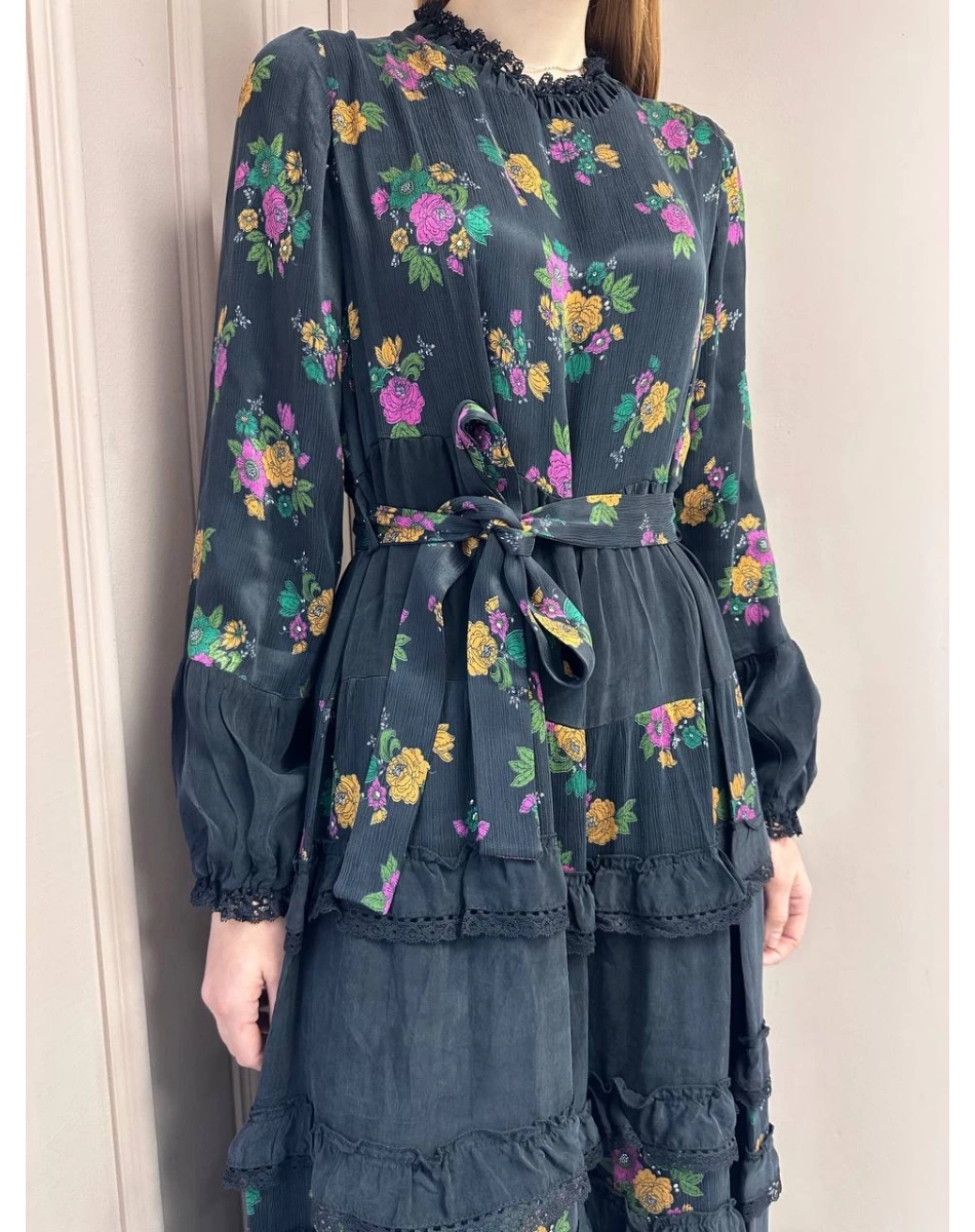 Misswhence 37818 Siyah Baskılı Elbise