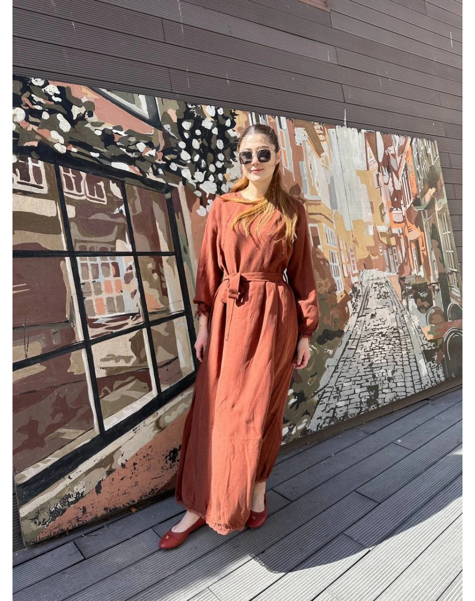 Misswhence 37831 Turuncu Elbise