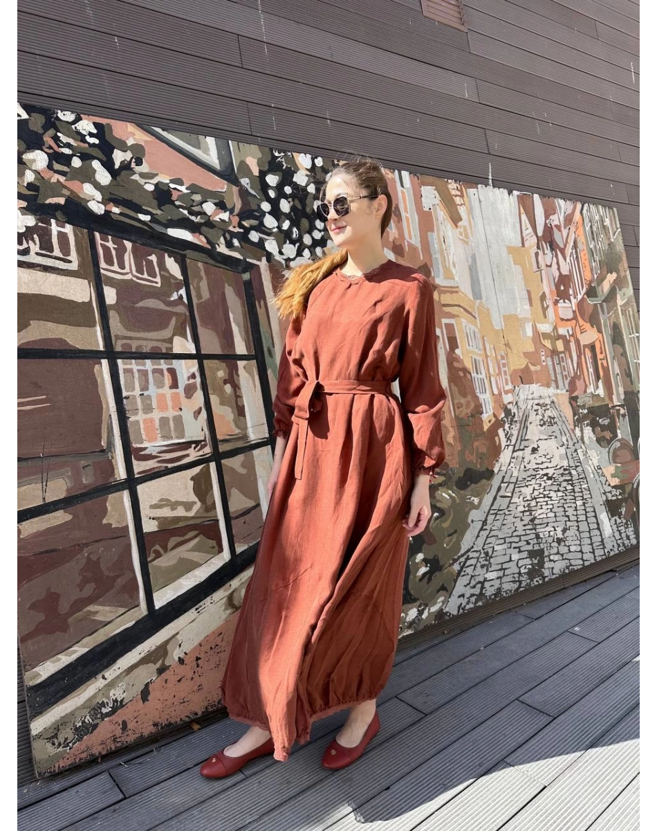 Misswhence 37831 Turuncu Elbise