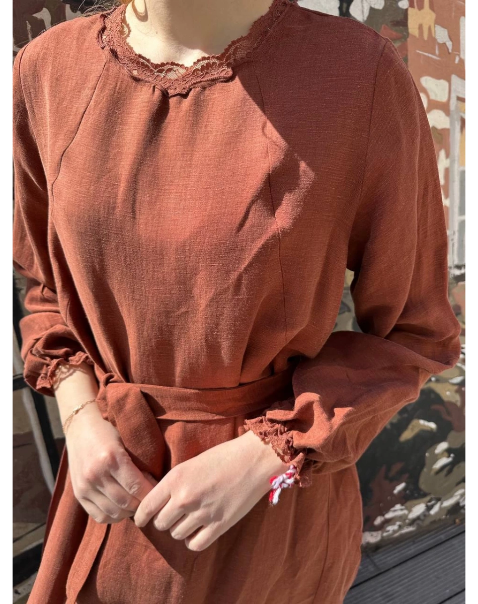 Misswhence 37831 Turuncu Elbise