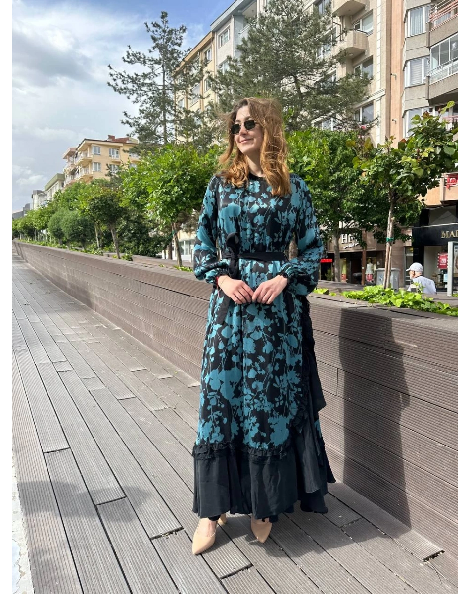 Misswhence 37832 Turkuaz Elbise