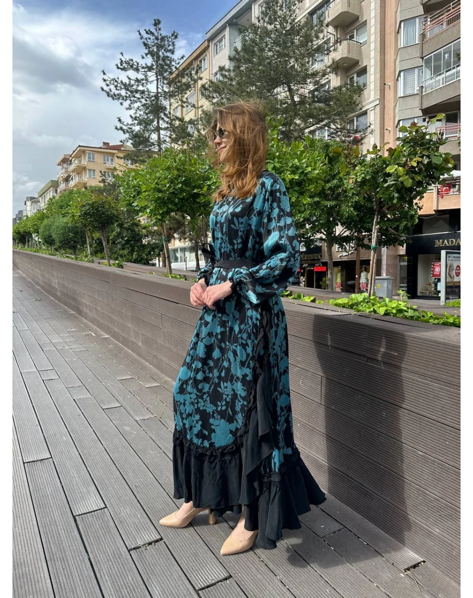 Misswhence 37832 Turkuaz Elbise