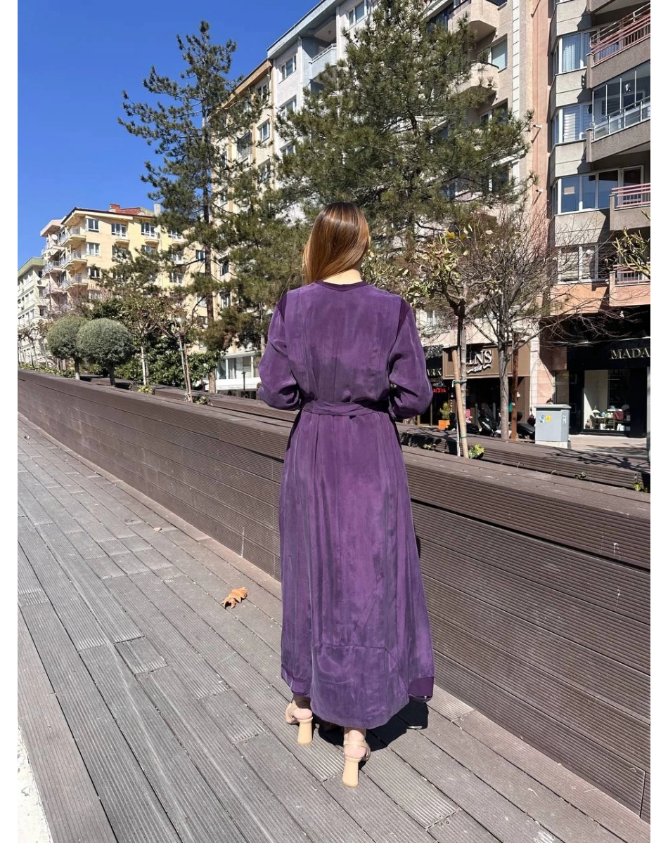 Misswhence 37838 Mürdüm Etek Ucu Detaylı Elbise