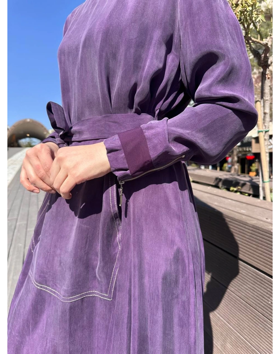 Misswhence 37838 Mürdüm Etek Ucu Detaylı Elbise